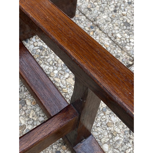 Vintage Farmhouse Bench in Oak, 1950s For Sale - Image 9 of 12
