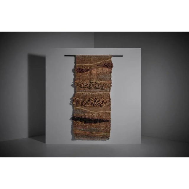 Hand Woven Textured Wall Tapestry, Belgium, 1970s For Sale - Image 11 of 11