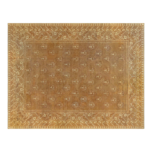 Antique Indian Amritsar Botanic Brown Handmade Wool Rug