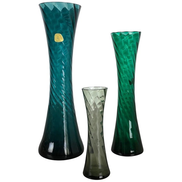 German Hand Blown Crystal Glass Vases from Alfred Taube, 1960s, Set of 3 For Sale - Image 16 of 16