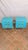 Wood Light Blue Murano Glass Bedside Tables in Brass and Gray Velvet from Justfurnituress SRL, Set of 2 For Sale - Image 7 of 10