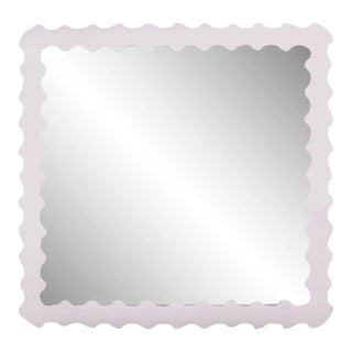 Fleur Home Audubon Bamboo Square Mirror in Lite Lavender, 36x36 For Sale