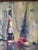 Vintage Fruits & Bottle Still Life Impressionist Oil Painting on Masonite Board, Framed For Sale In Miami - Image 6 of 14