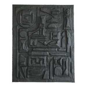 Black Plaster Sculptural Painting