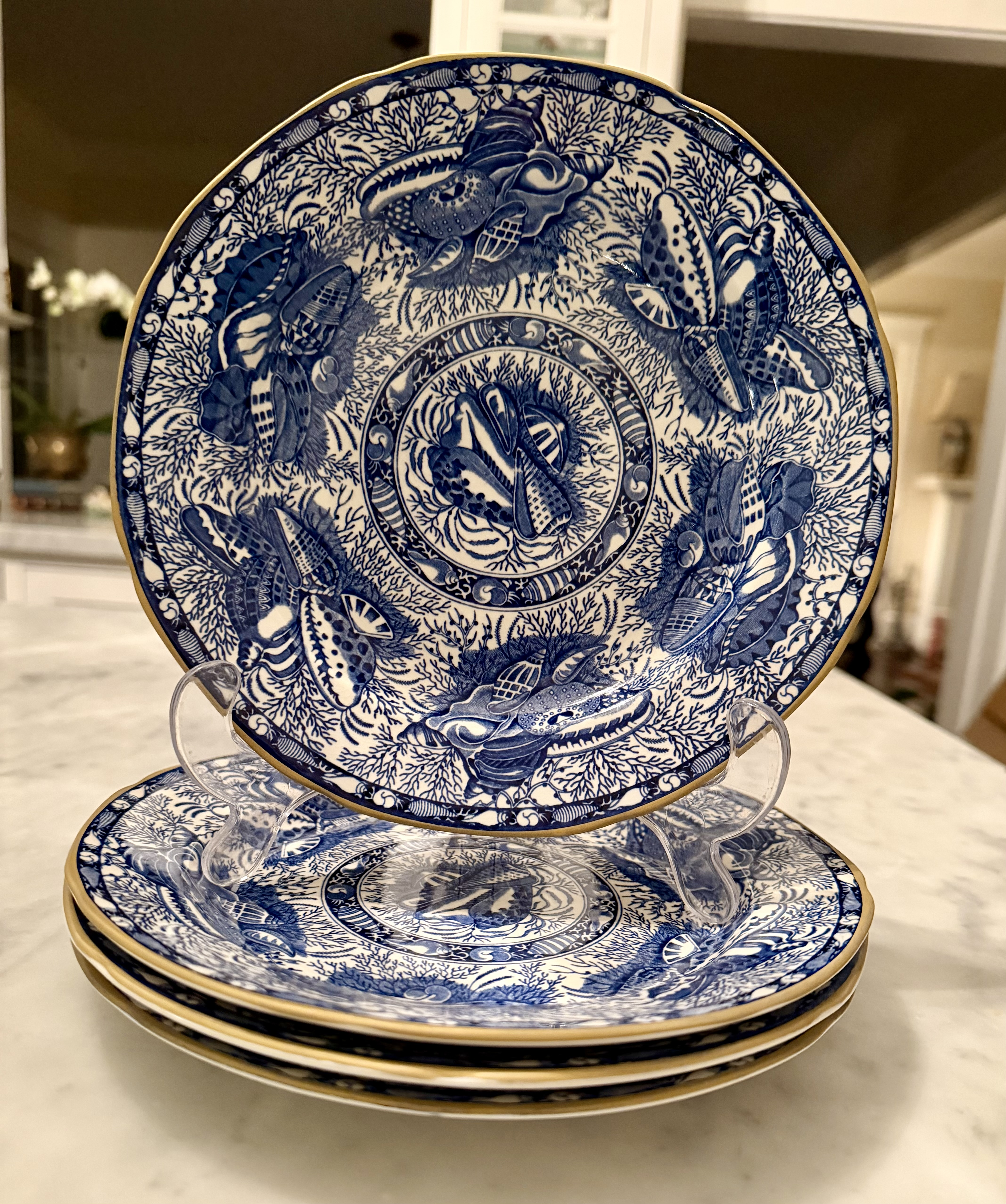 1980s British Colonial Mottahedeh Torquay England - Set of 4 Salad