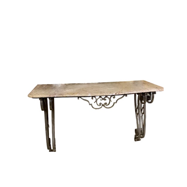 Large Console Table in Wrought Iron For Sale - Image 6 of 6