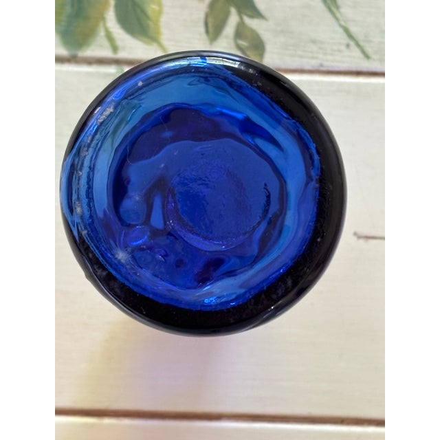 Blue 1970s Cobalt Blue Glass Apothecary Handle With Cork For Sale - Image 8 of 11