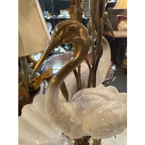 White Danny's Porcelain Pair of Standing Pelicans in Porcelain Bowl For Sale - Image 8 of 12