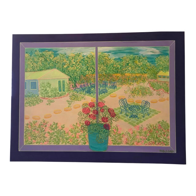 1970s Abstract Landscape and Garden Painting by Molly Schiff For Sale