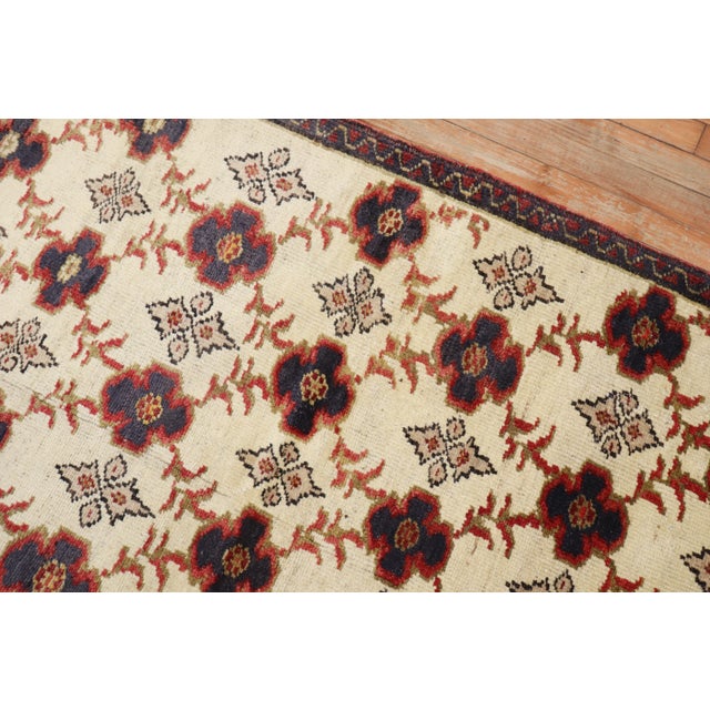 Early 21st Century Ivory Vintage Turkish Square Rug - 3'11" x 4'9" For Sale - Image 5 of 18