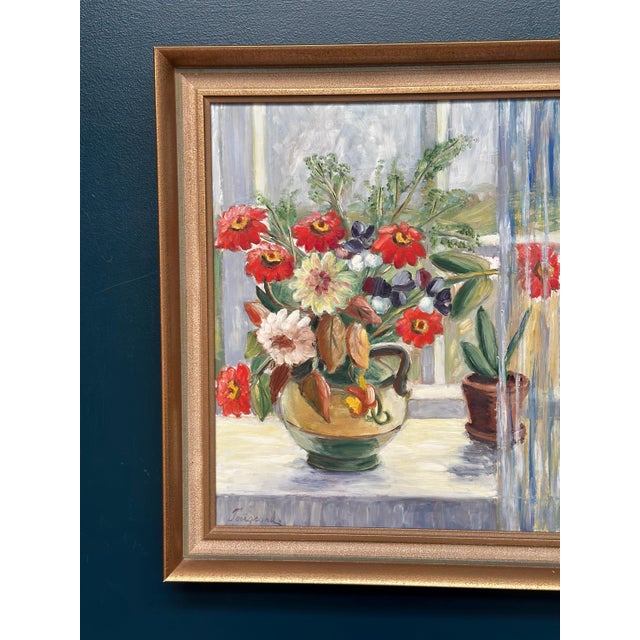 Gerda Tougaard, Flower Still Life, 1960s, Oil on Panel, Framed For Sale - Image 9 of 18