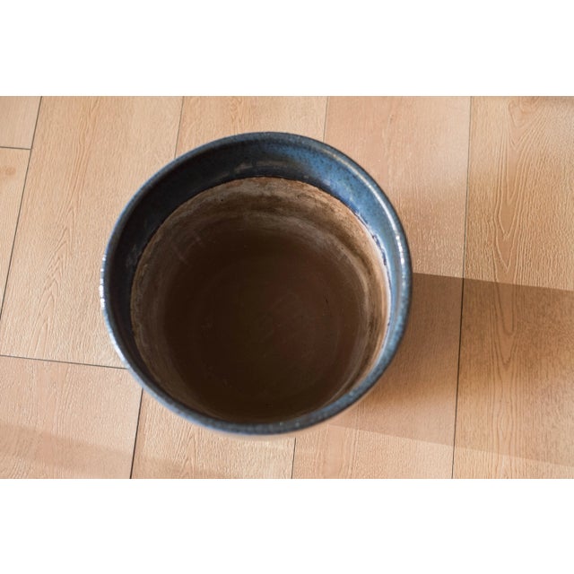 Blue Vintage California Blue Glaze Planter Pot With Saucer by Gainey Ceramics For Sale - Image 8 of 12