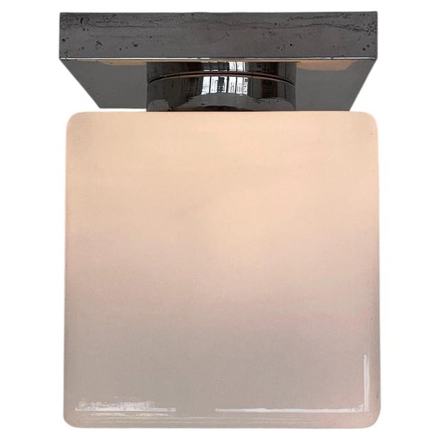 Bauhaus Chrome and Glass Ceiling Lamp, 1930s For Sale - Image 9 of 9