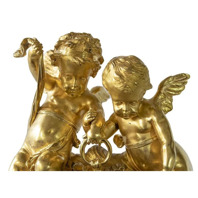 Antique 19th Century French Gilded Bronze Mantel Clock For Sale - Image 6 of 12