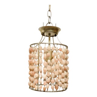 Currey & Co. Modern Rose Quartz Pendant For Sale