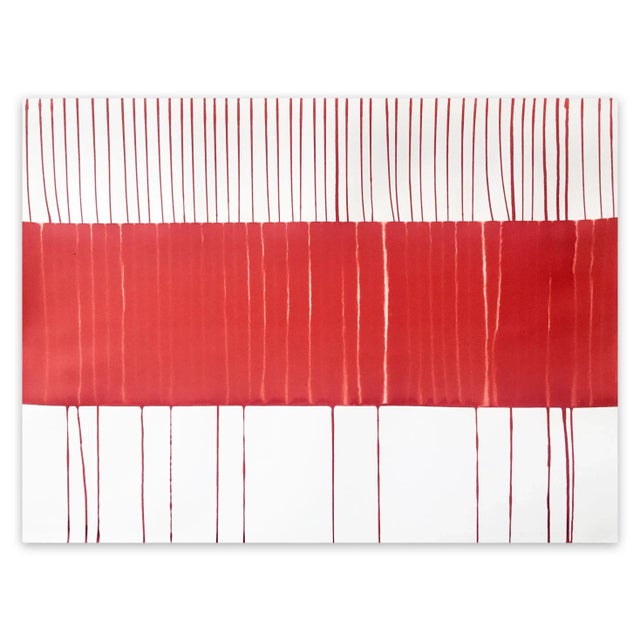 Martin Reyna Contemporary Abstract Ink on Paper Painting "Rouge 20171" Martín Reyna For Sale - Image 4 of 4