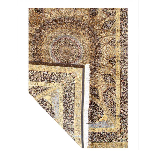 Traditional Pasargad DC Exquisite Design Paris Palace Fine Power Loom v. Silk Rug For Sale - Image 3 of 3