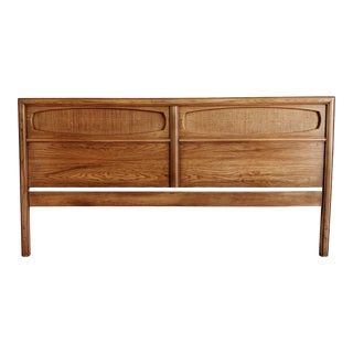 1970s Mid Century Modern Caned King Headboard For Sale