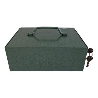 Vintage Green Metal Cash Box by Drukocel, Czechoslovakia, 1970 For Sale
