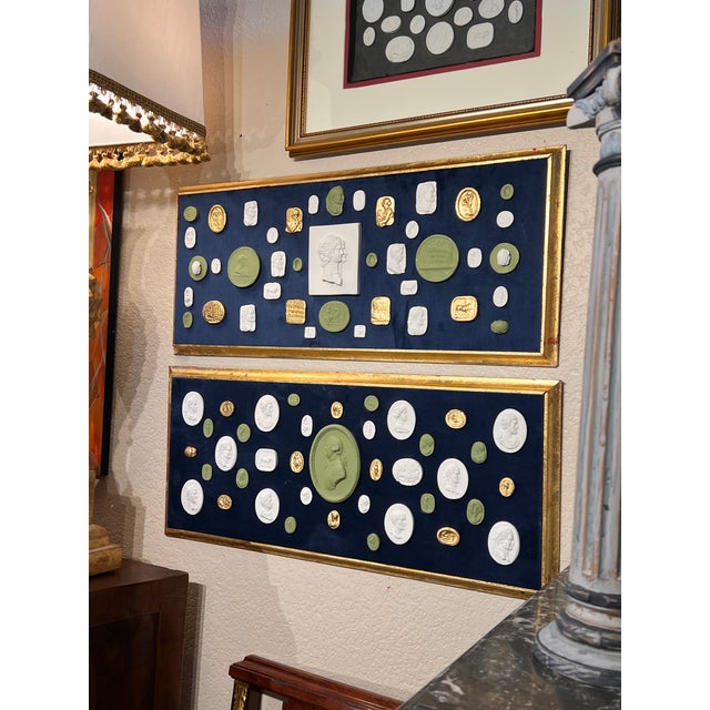 #1040 Pair of Grand Tour Revival Adams Style Gilt & Plaster Intaglio in Giltwood Frames For Sale - Image 10 of 11