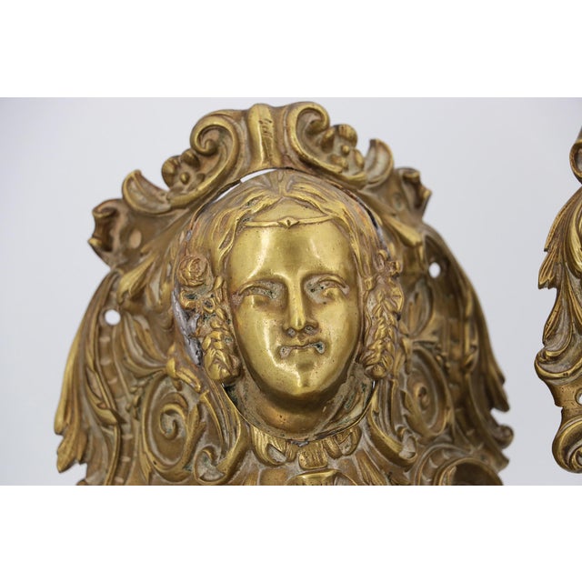 Metal 19th Century Antique French Bronze Female Head Billiard Pockets - Three Pieces For Sale - Image 7 of 18