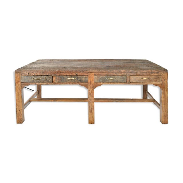 Brown Wooden Dining Table, 1940s For Sale - Image 8 of 8