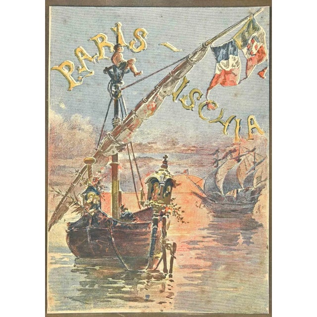 Paris-Ischia is a print realized by an Anonymous Artist in the 1880s century. Lithograph on paper. Titled. Good...