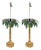 Pair of Vintage Tole Palm Tree Table Lamps in Green and Gold For Sale