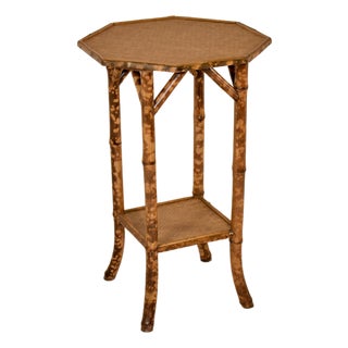 19th Century French Bamboo Octagonal Side Table For Sale