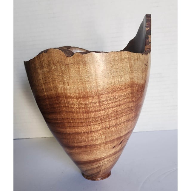2010s D. Richardson 2012 Signed Ornamental Hand Turned Acacia Wood Vessel For Sale - Image 5 of 6