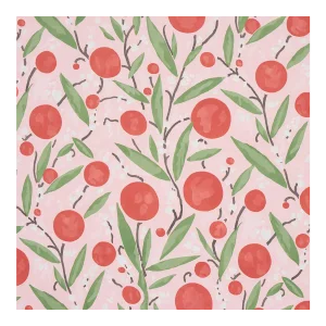 Sample - Schumacher Mirabelle Wallpaper in Cherry & Blush