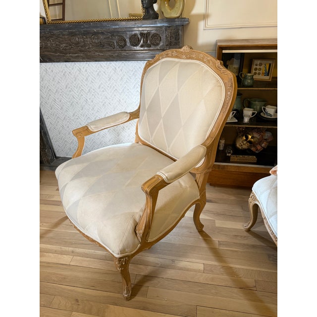 Wood Chamberry Rare Designer Century Furniture French Styley Armchairs (Pair) – Vintage For Sale - Image 7 of 12
