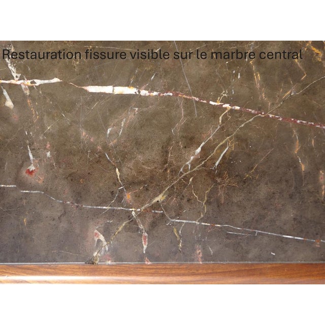 Large Sideboard in Walnut and Black Marble, 1950s For Sale - Image 17 of 18