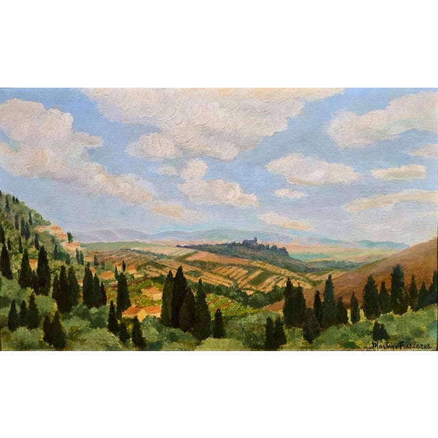 Jacques Martin-Ferrières—Landscape in Catalonia, Spain—1920s Post-Impressionist Oil Painting For Sale - Image 4 of 12