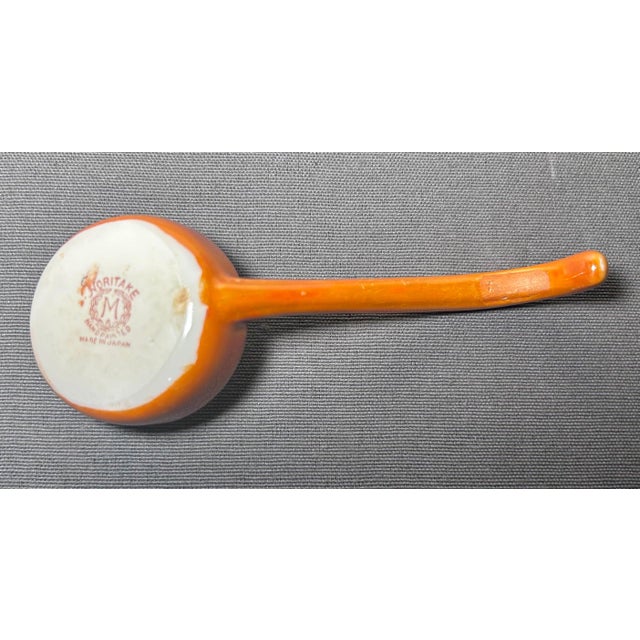 1920’s Japanese Art Deco Noritake Morimura Bros. Lustreware Porcelain Lotus Form Leaf Motifs Condiment Bowl Three-Piece Set With Ladle & Underplate For Sale - Image 10 of 10