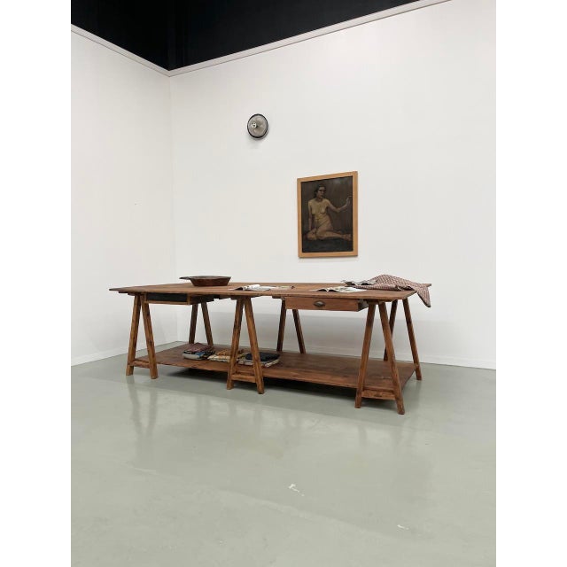 Vintage Pine Worktable, 1950s For Sale - Image 3 of 18