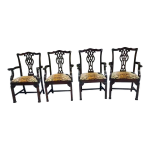 Four Chippendale Style Armchairs
