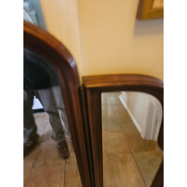 1990s Ethan Allen Georgian Court Mirror Trifold Dresser Chest Cherry Chippendale 297 For Sale - Image 12 of 13