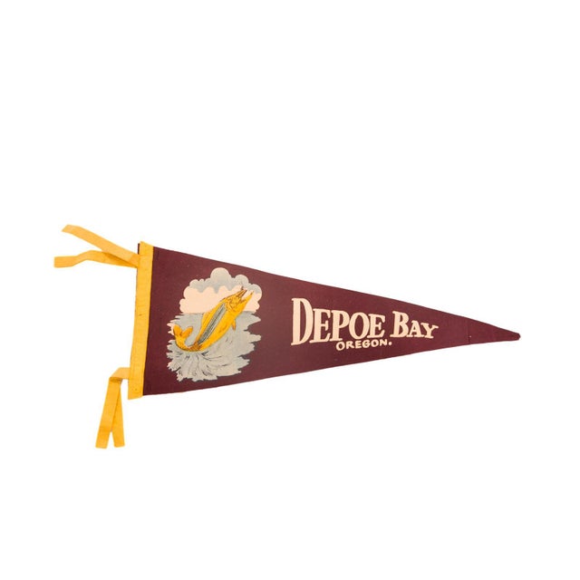 Vintage Depoe Bay Oregon Felt Flag Pennant Chairish