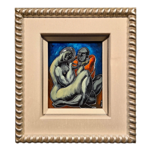 Yuroz -Sweet Offering- Original 1998 Neo-Cubist Oil Painting