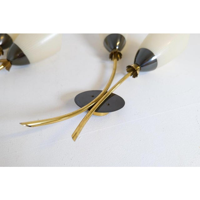 Gold Mid-Century Brass and Opaline Wall Lamps from ASEA, Sweden, 1950s, Set of 2 For Sale - Image 8 of 16