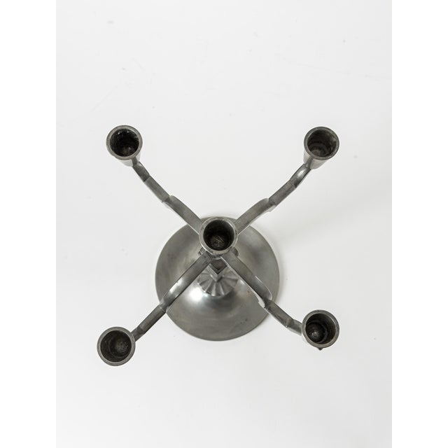 Art Deco Pewter Five-Light Candelabra by Celestine Andersson, 1920, Set of 2 For Sale - Image 3 of 6