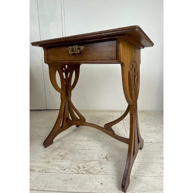 French Art Nouveau Side Table in Oak, 1900 For Sale - Image 18 of 18
