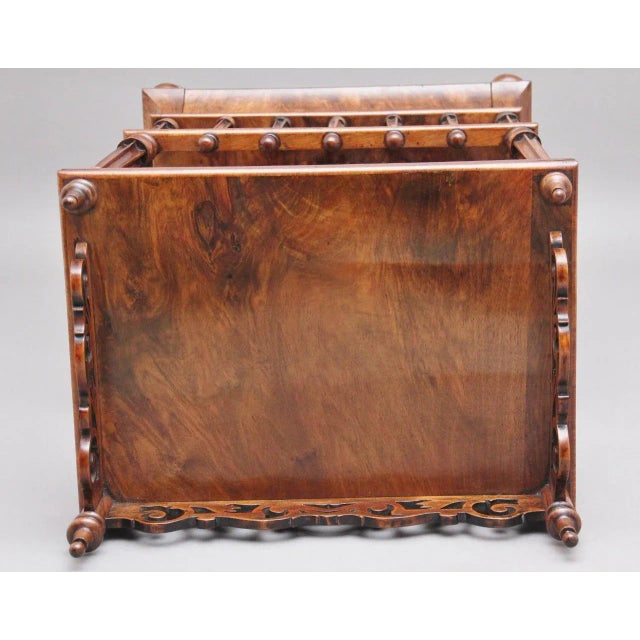 19th Century Burr Walnut Canterbury For Sale - Image 3 of 10