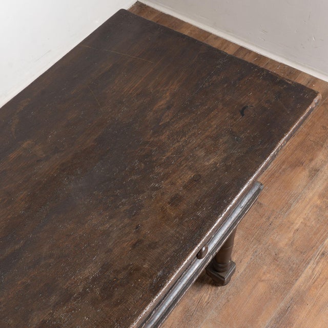 Late 18th Century Spanish Oak Three Drawer Console Table For Sale - Image 6 of 18