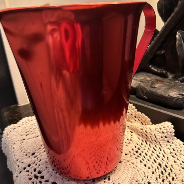 Scarlet Mid-Century Vintage Color Craft Aluminum Pitcher For Sale - Image 8 of 12
