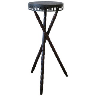Victorian Black and Brown Tripod Side Table For Sale