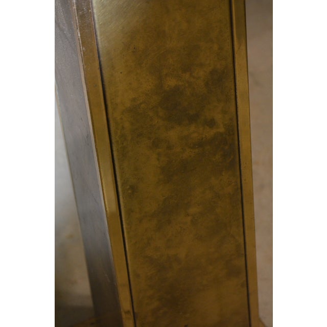 1970s 1970s Mid-Century Modern Attributed to Belgochrom Mid Century Brass Tall Uplighter Floor Lamp W/ Glass Globe For Sale - Image 5 of 18