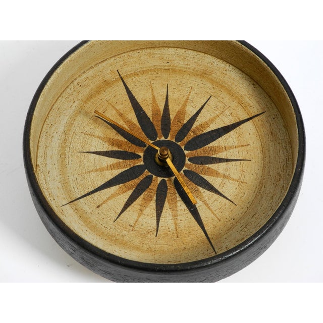 Handmade Round Ceramic Wall Clock, 1970s For Sale - Image 17 of 18