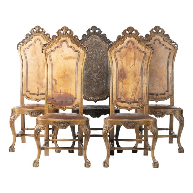 19th Century High-Backed Chairs, Set of 5 For Sale